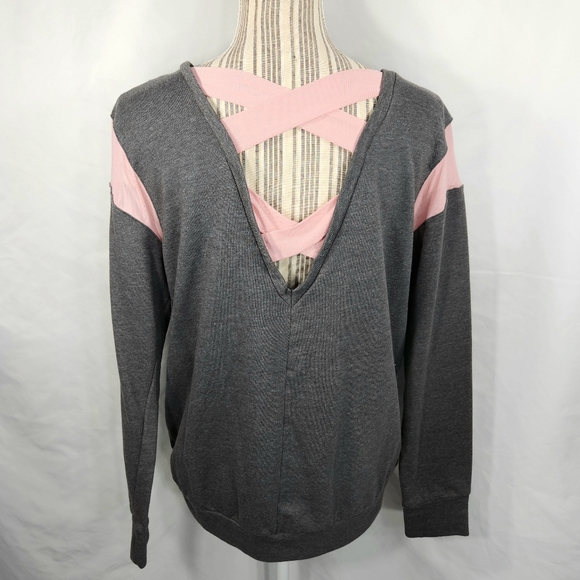 Pro Player Grey & Pink Mesh/Netting Accents Long Sleeve Top Size Medium - Picture 6 of 9